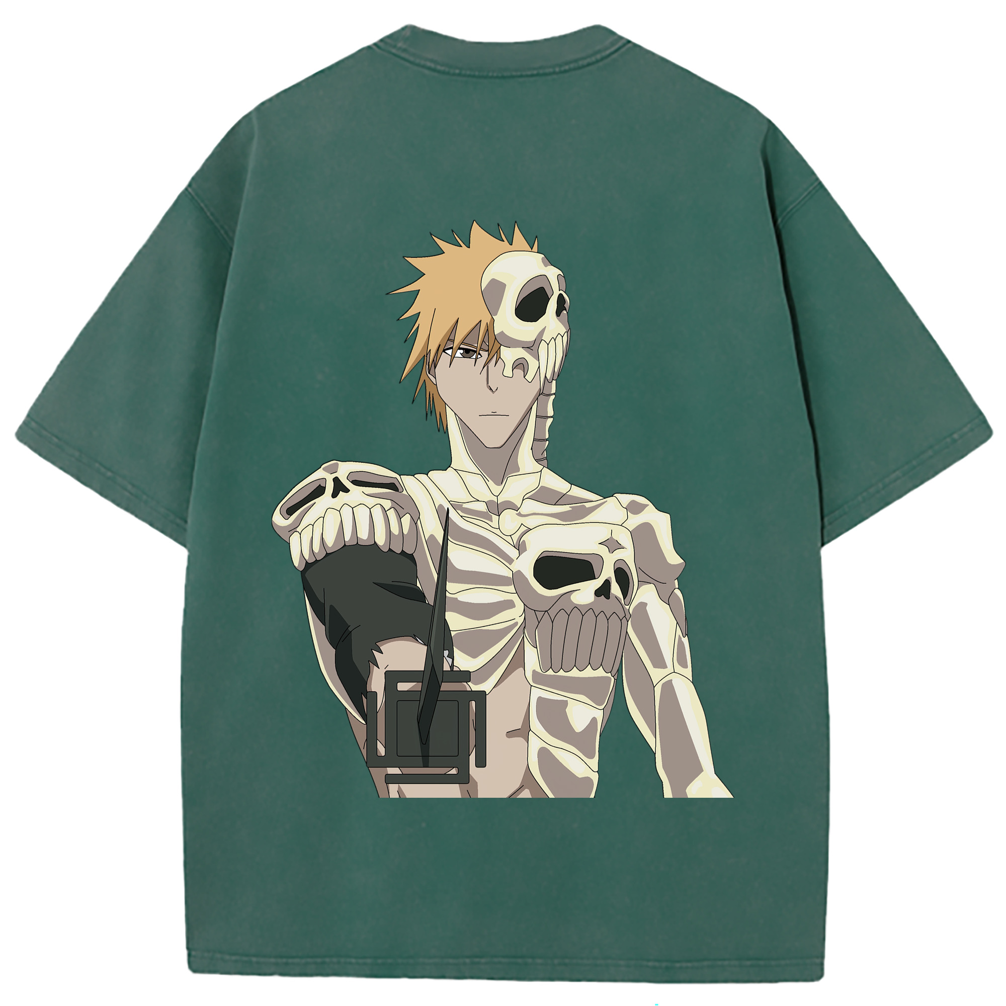 （画像用） ブリーチ 黒崎一護（くろさき いちご）BLEACH Kurosaki Ichigo 綿100% ヴィンテージ風 半袖Tシャツ（背面プリント）